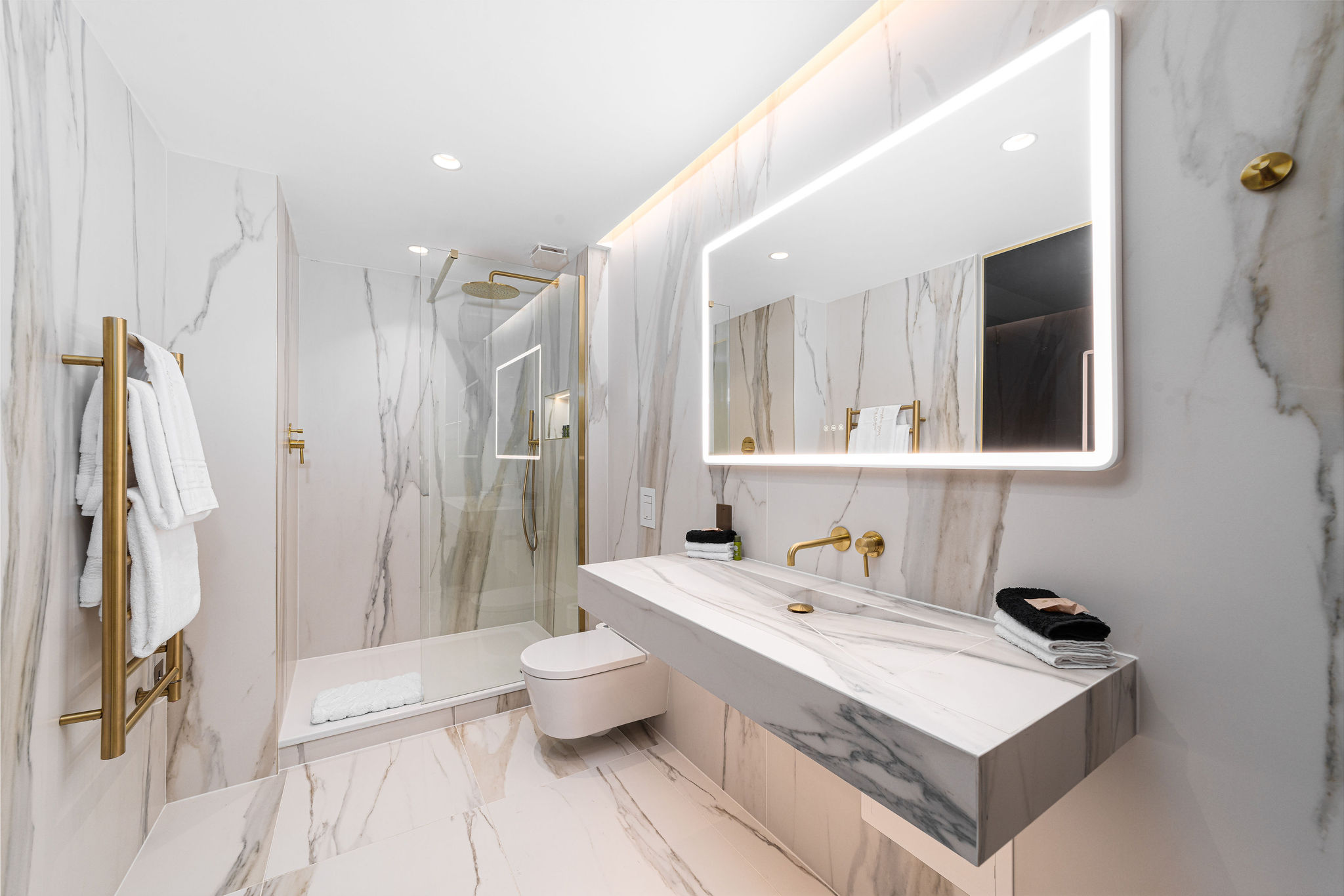 A marble bathroom at No.4 Carlton