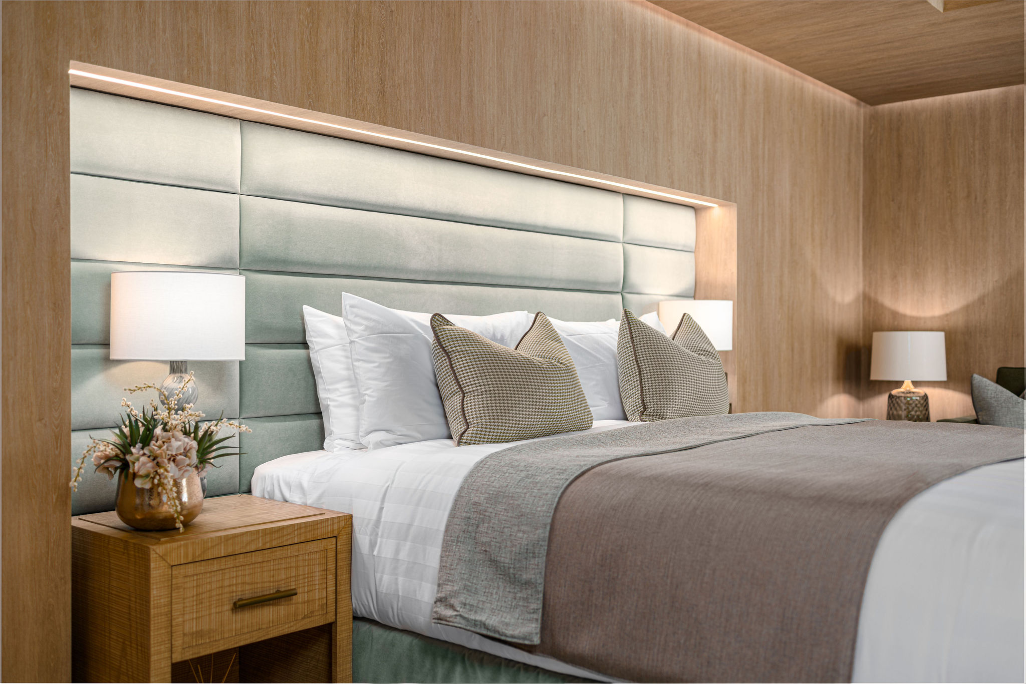 A bedroom at No.4 Carlton dressed for Christmas