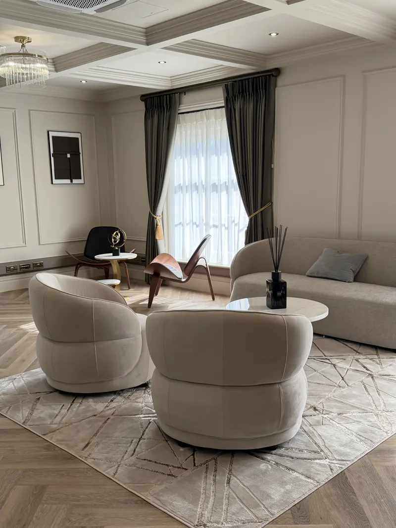 The lounge seating in Atelier