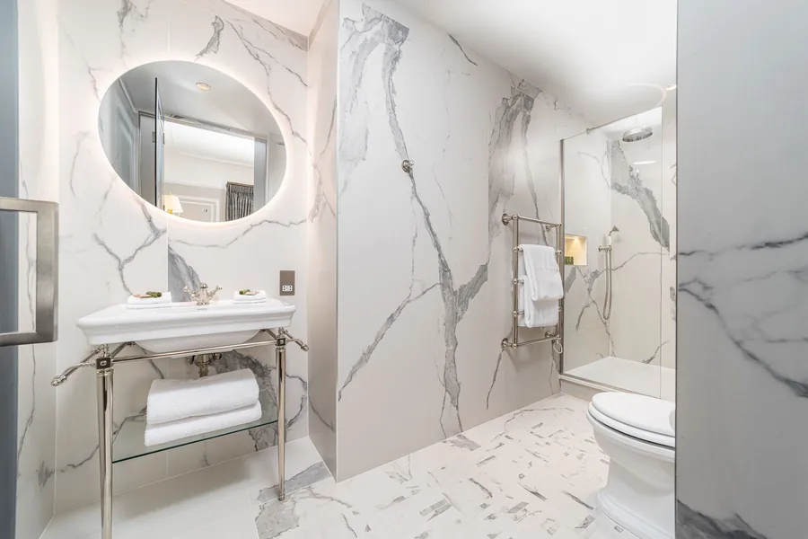A marble bathroom at No.4 Carlton