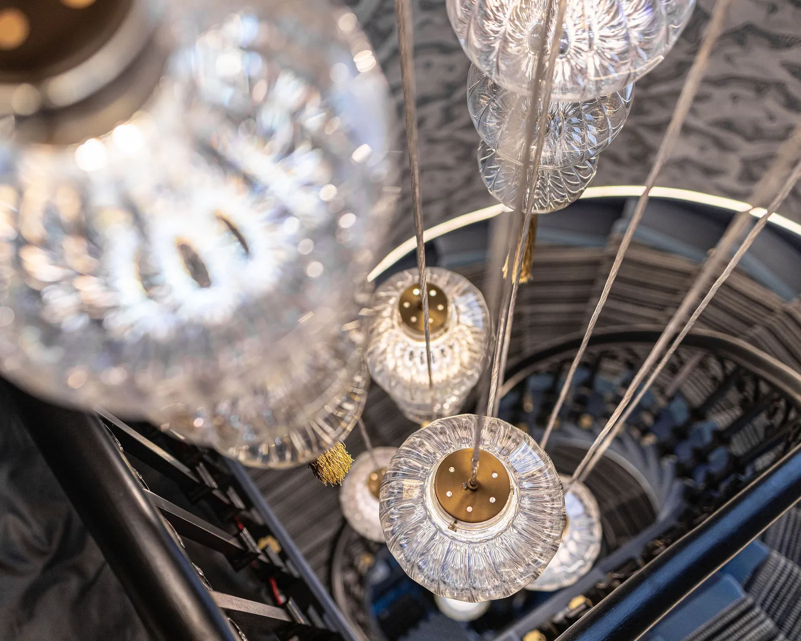 Crystal chandelier detail